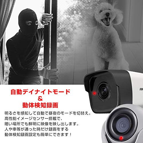 Amazon.co.jp: HIKVISION (ハイクビジョン) 500万画素 防犯カメラ 4台