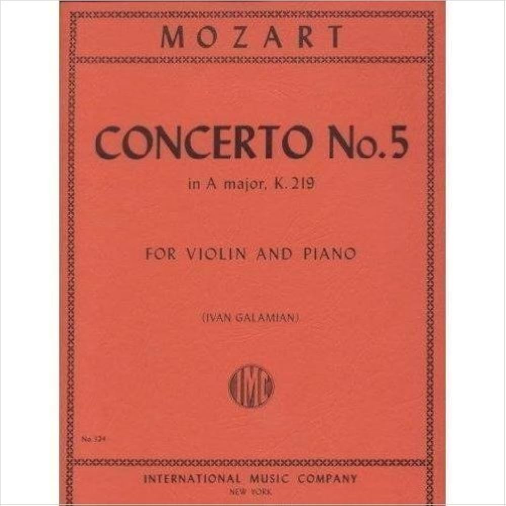Amazon.com: Mozart W.A. Concerto No 5 in A Major K 219 Violin and