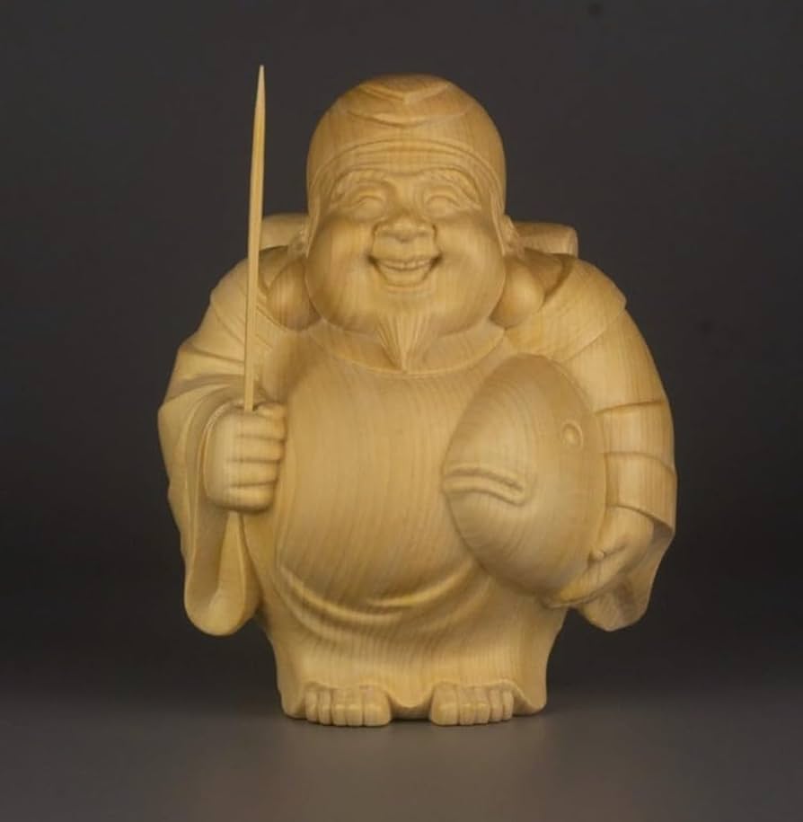Amazon｜仏像 恵比寿大黒木彫り 置物 恵比寿様 大黒様 二福神 木彫