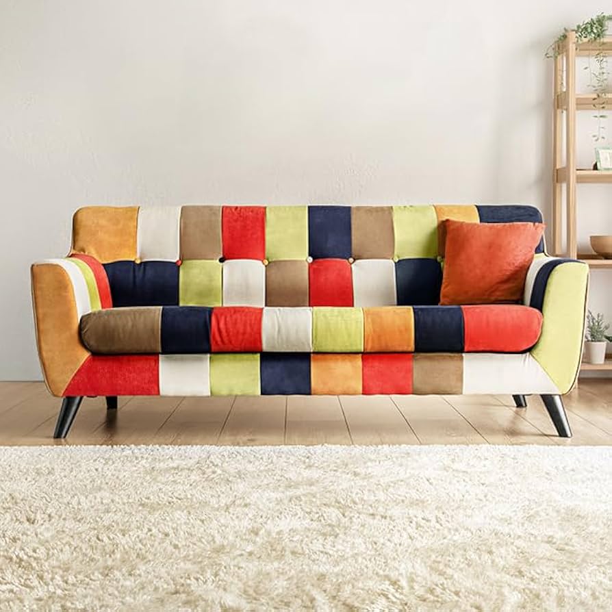 Amazon｜モダンデコ ソファー 3人掛け 【保証1年間】 パッチワーク