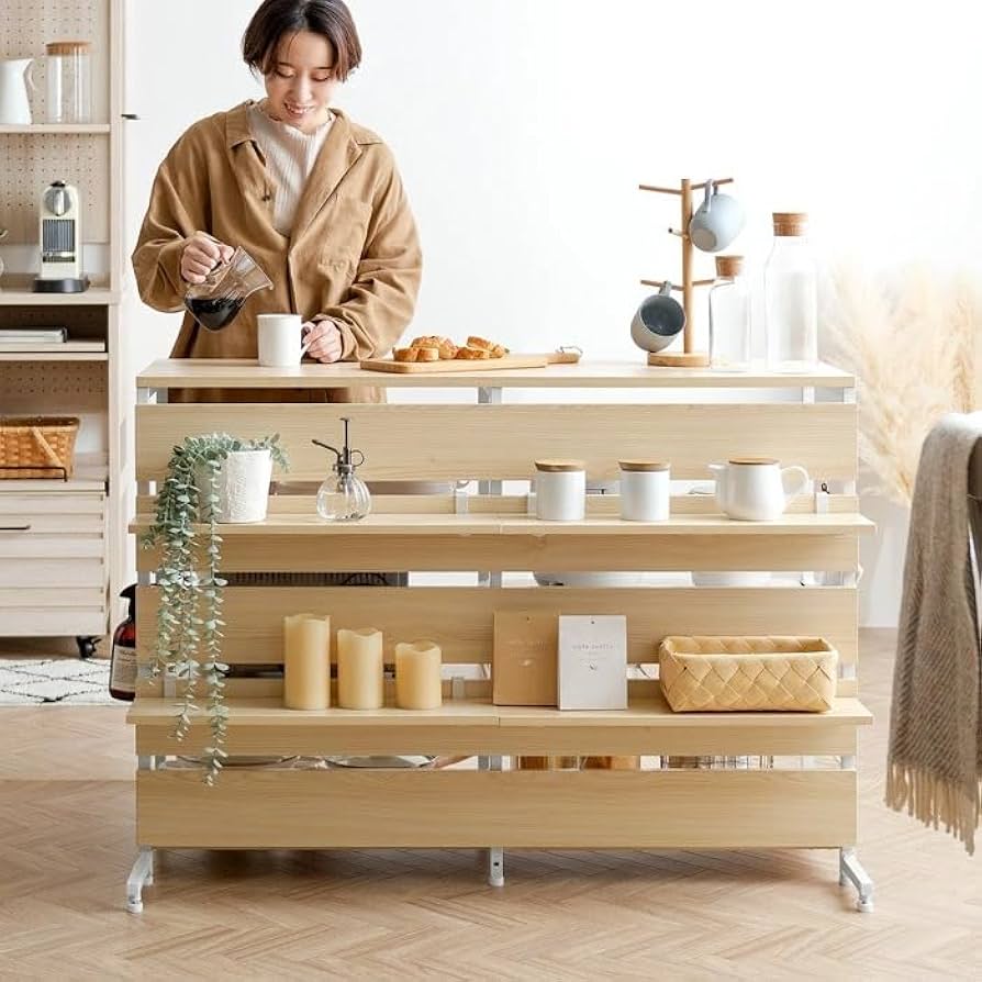 Amazon｜エア・リゾーム レンジ台 レンジラック キッチン 収納 炊飯器