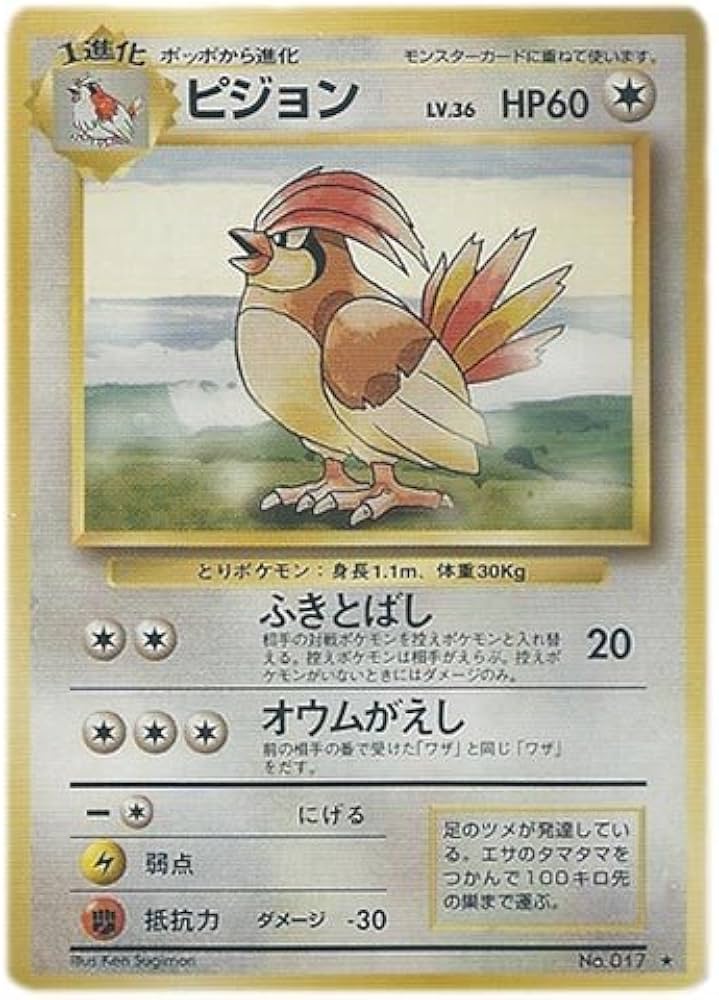 Amazon.co.jp: ポケモンカード 旧裏面 第一弾 ピジョン(☆) : ホビー