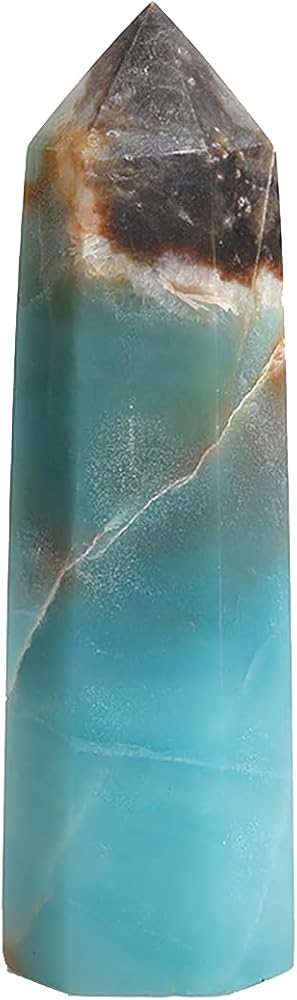 Amazon.co.jp: SUKIMIND カリビアンブルーカルサイト 6角柱 天然石