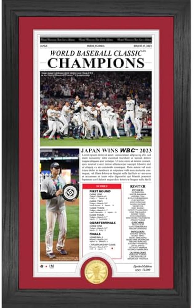 Amazon.co.jp: WBC 侍ジャパン 優勝記念フォトフレーム 大谷翔平 MVP