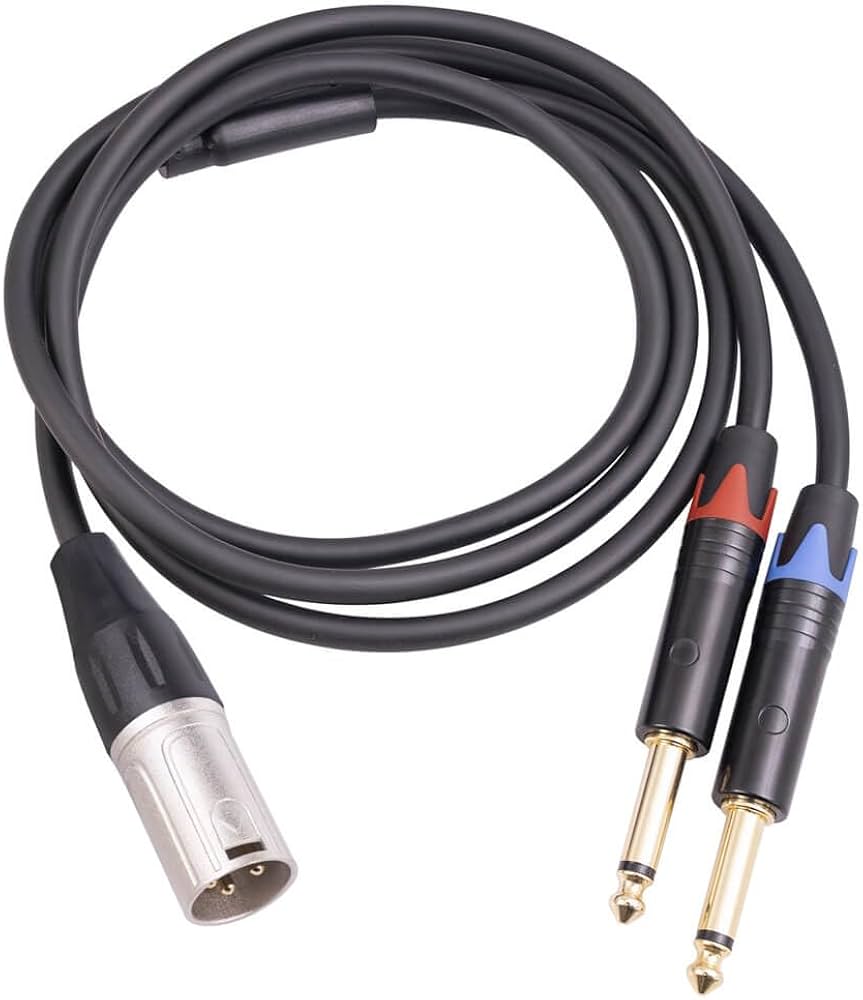 Amazon.co.jp: XLR オス - デュアル 6.35mm オス ステレオ マイク