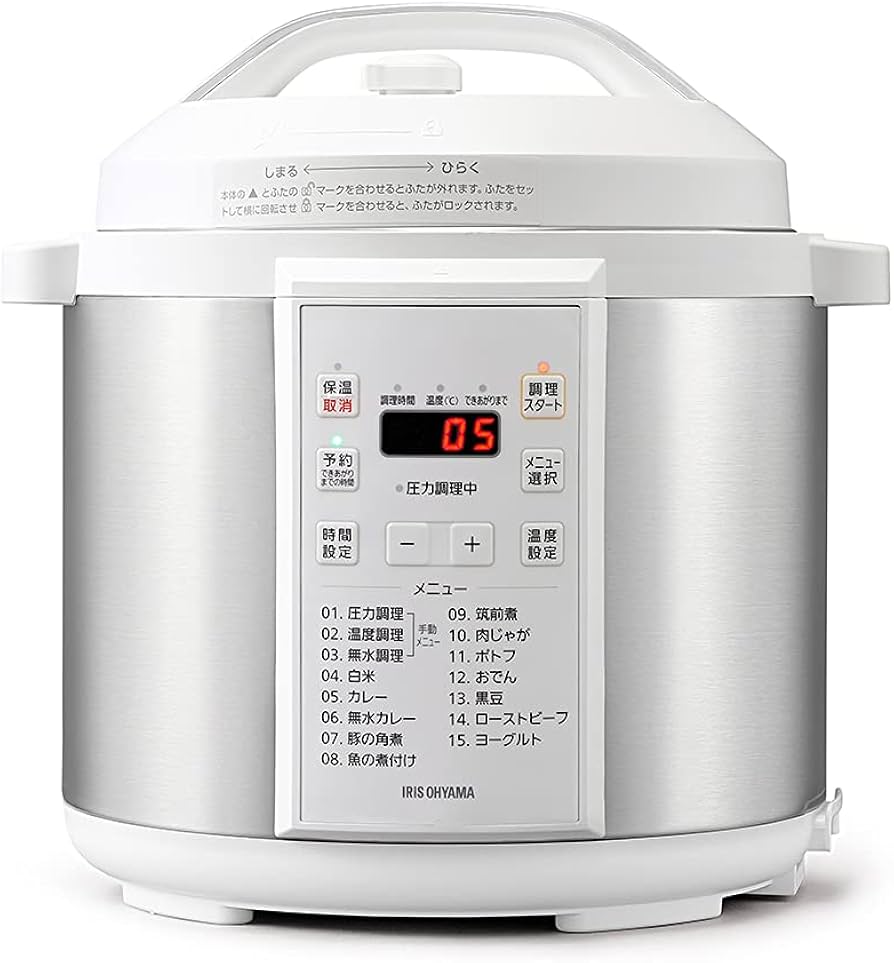 Amazon | アイリスオーヤマ 電気圧力鍋 圧力鍋 6L 5~6人用 低温調理