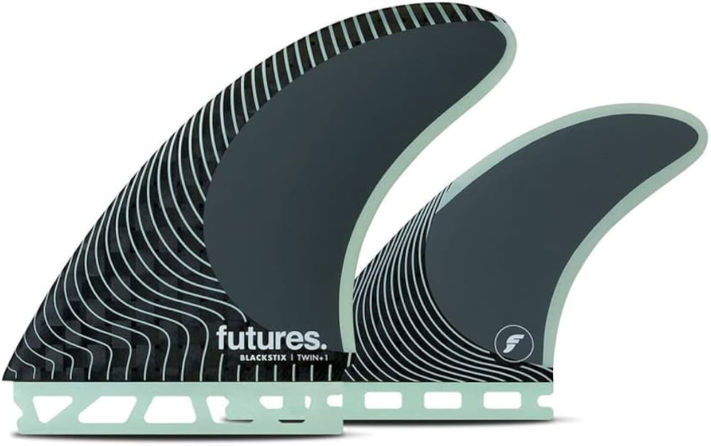 Amazon.com : Futures Fins Blackstix Twin + 1 Twin Fin Set : Sports