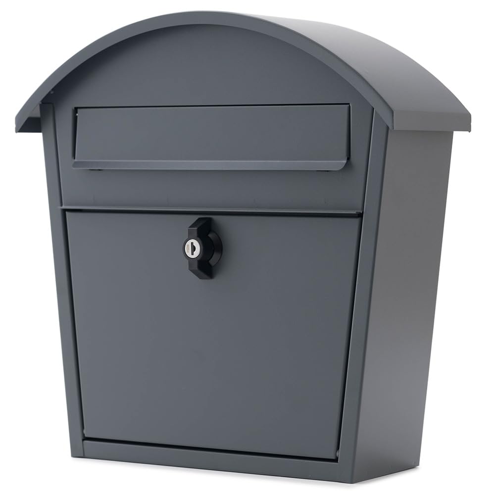 Amazon.co.jp: 壁掛けポスト アーチ ダークグレー 郵便ポスト 郵便受け