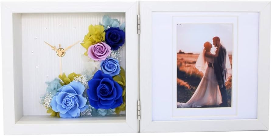 Amazon.co.jp: プリザーブドフラワーフォトクロック Arvo 【オリジナル