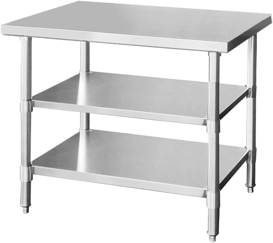 Amazon.co.jp: ステンレス 作業台 3段 業務用 調理台 厨房 900×600×800