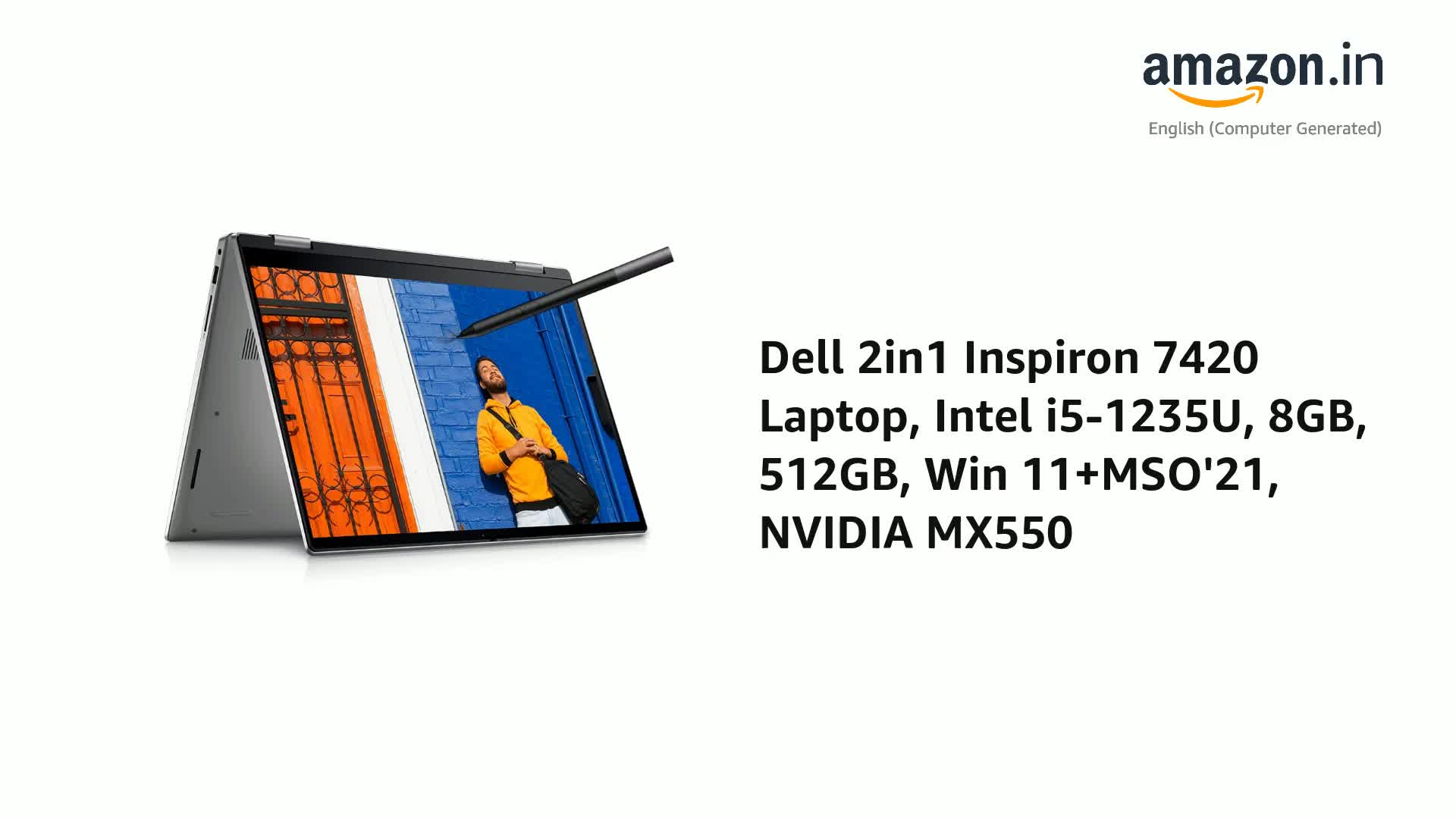 Dell 2in1 Inspiron 7420 Laptop - Intel i5-1235U, 8GB, 512GB