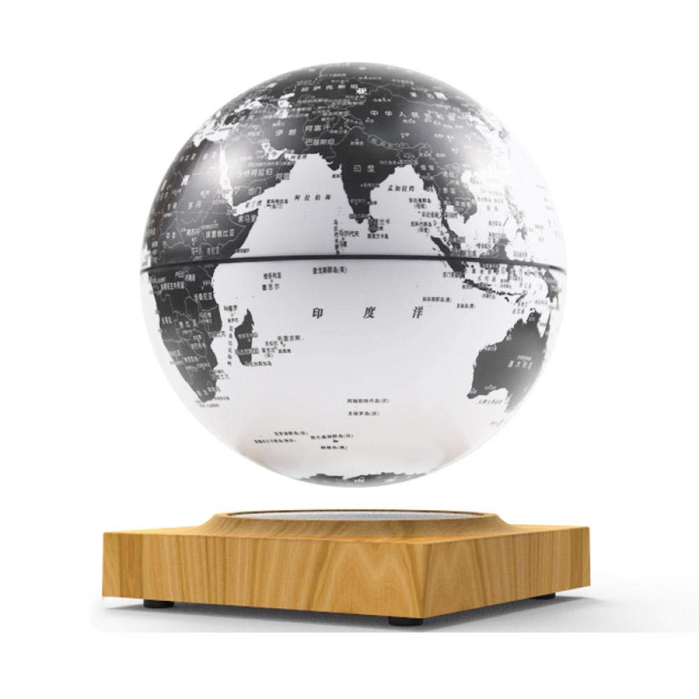 Amazon.co.jp: 6インチ磁気浮上地球儀 世界地図LEDライト付き, 黒と白