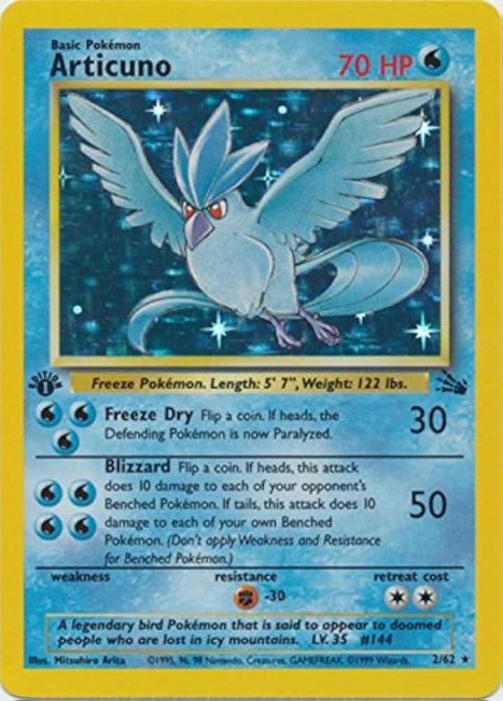 Amazon.co.jp: Pokemon – Articuno ( 2 ) – 化石 – Holo – 1st Edition