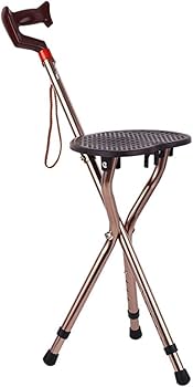 Amazon | ステッキチェア 杖 多点杖 3脚杖 折りたたみ 長さ調整可能