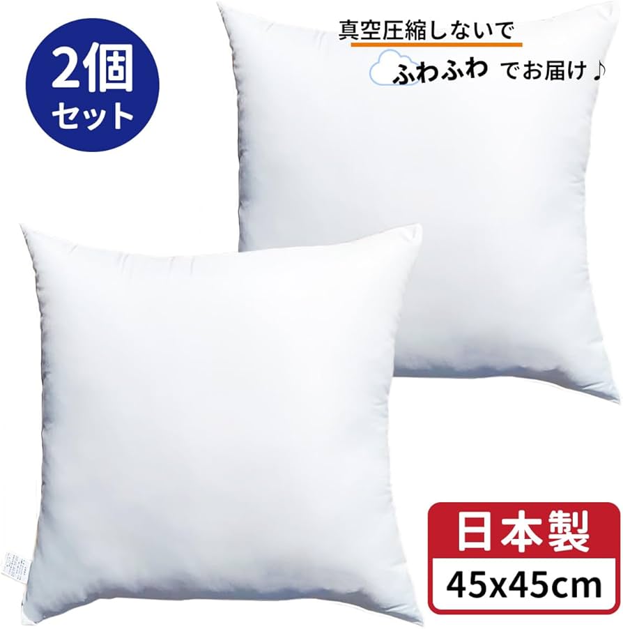 Amazon.co.jp: タツミ社 ヌードクッション 45 45 2個セット 日本製 無