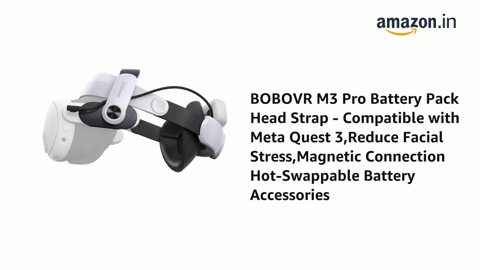 BOBOVR M3 Pro Battery Pack Head Strap - Compatible with Meta Quest