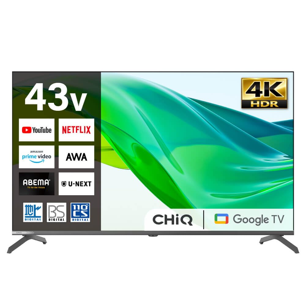 Amazon | スマートテレビ 43型 Googleテレビ 43インチ QLED HDR対応