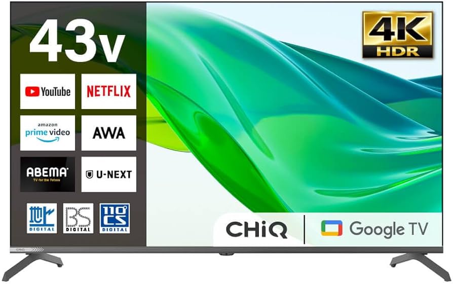 Amazon | スマートテレビ 43型 Googleテレビ 43インチ QLED HDR対応