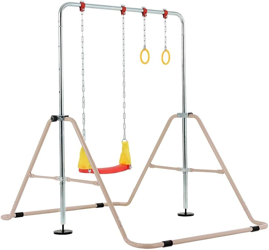 Amazon.co.jp: 鉄棒 ブランコ 室内 屋外 折りたたみ 吊り輪付き