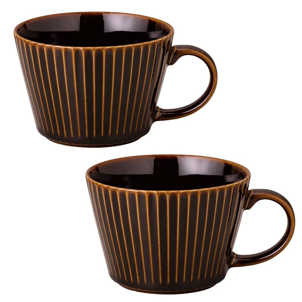 Amazon | スープカップ2個セット 美濃焼 華蝶扇スープカップ（アメ）2