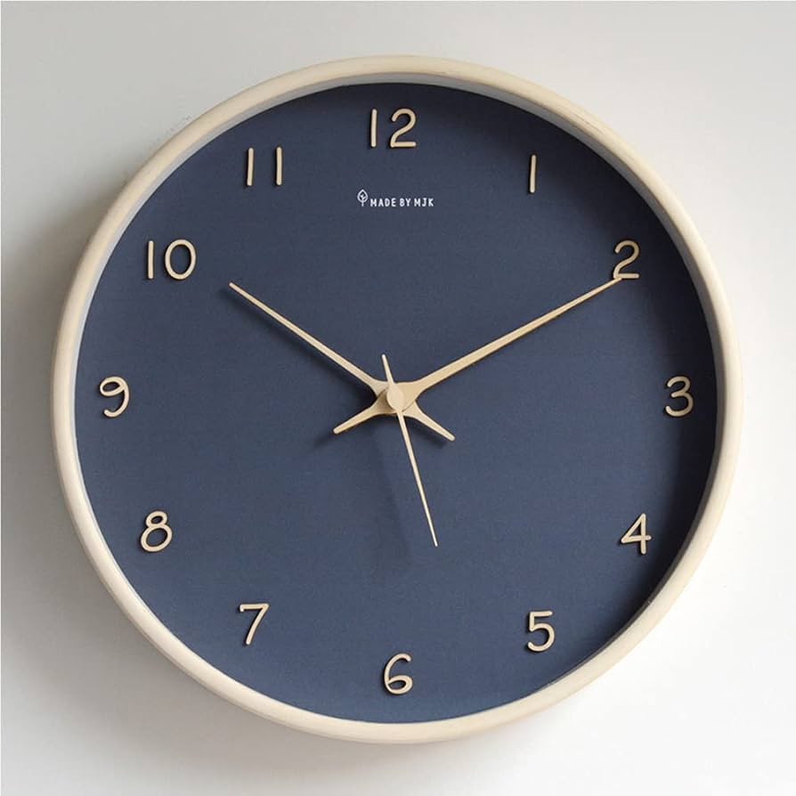 Amazon.co.jp: 掛け時計 ネイビーブルー 時計 壁掛け 北欧 見やすい
