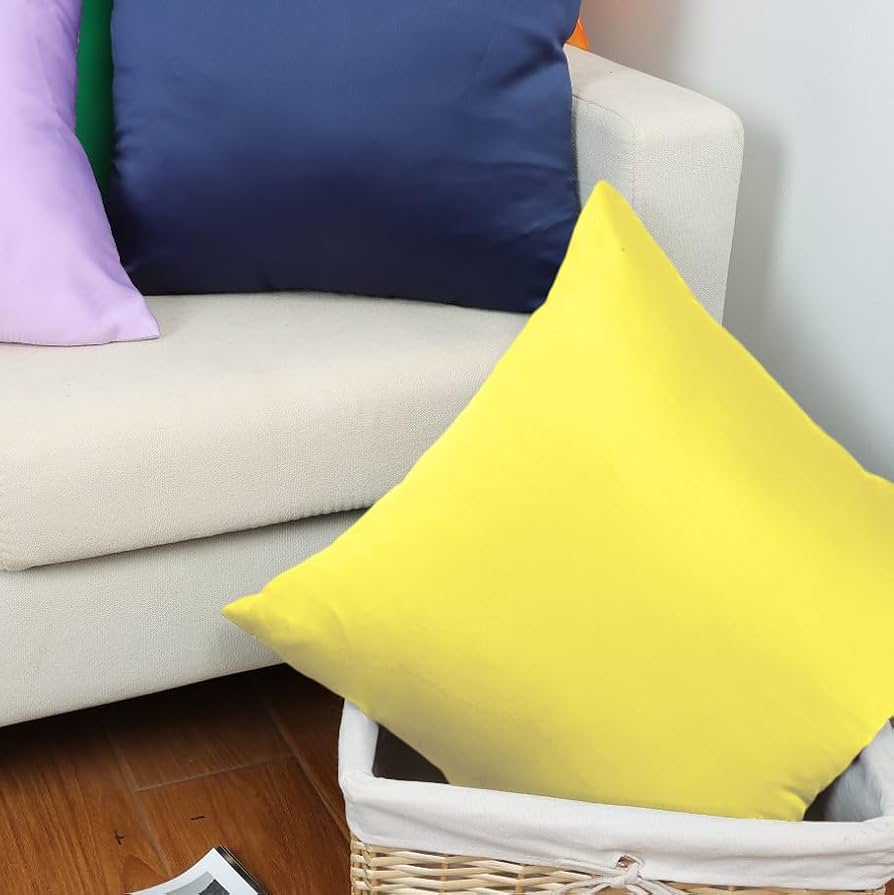 Amazon.co.jp: TREELY クッションカバー レモンイエロー 18x18インチ