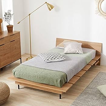 Amazon｜LOWYA ロウヤ ベッドフレーム ローベッド 木目調 シャビー
