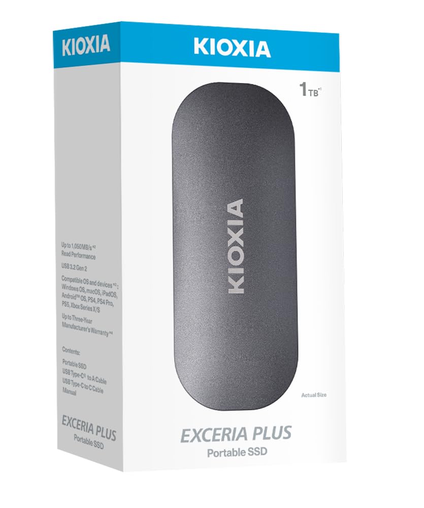 Amazon | KIOXIA EXCERIA PLUS ポータブルSSD 1TB - USB 3.2 Gen2
