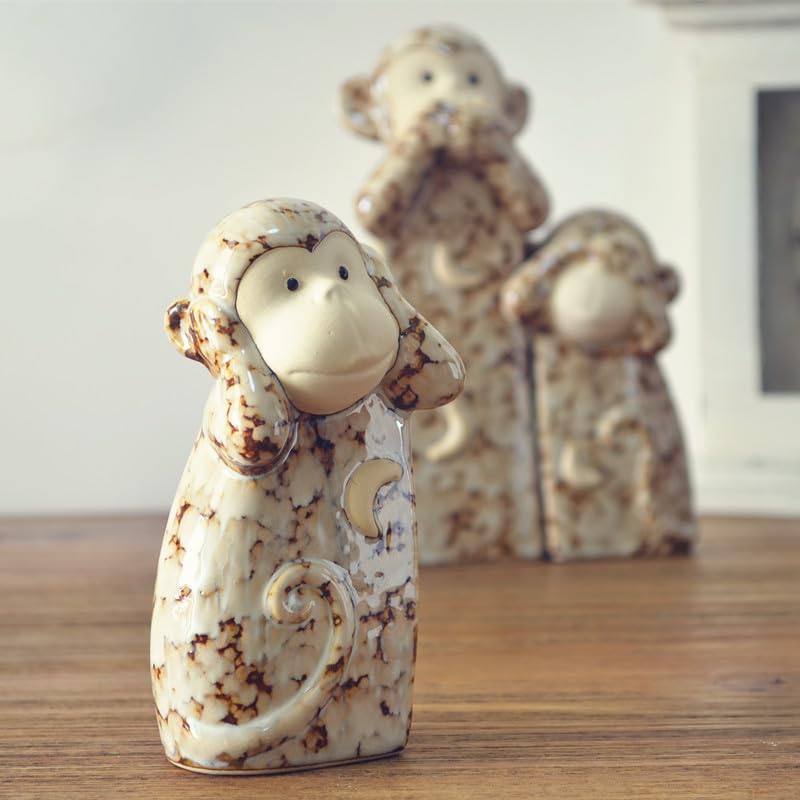 Amazon.co.jp: OBOROZUKI 猿の置物 さんざる 見ざる 聞かざる 言わざる