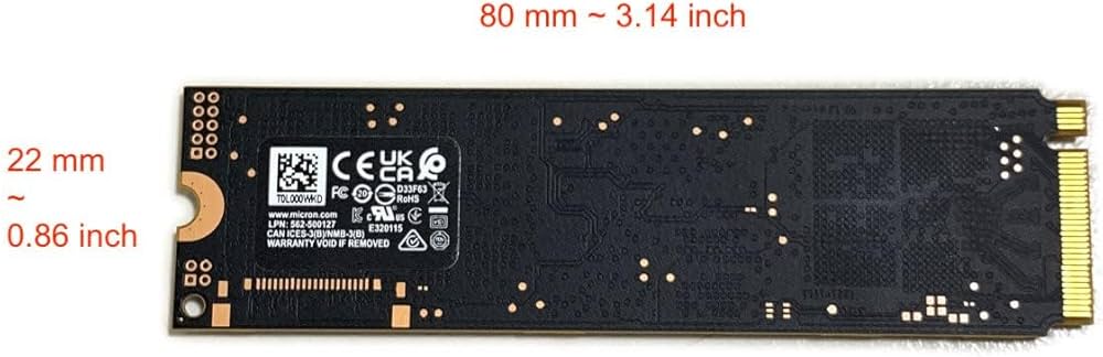 Amazon | Micron SSD 1TB 3400 M.2 2280 NVMe PCIe 4.0 Gen4 x4