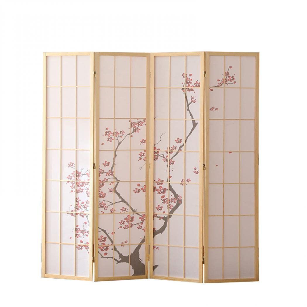 Amazon | Shilanmei 4連 間仕切り パーテーション 和風衝立 木製 自立