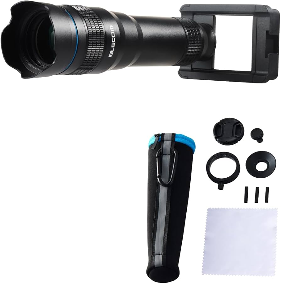 Amazon | エレコム スマホ 望遠レンズ 16倍 16× 外付け 挟むだけ FMC