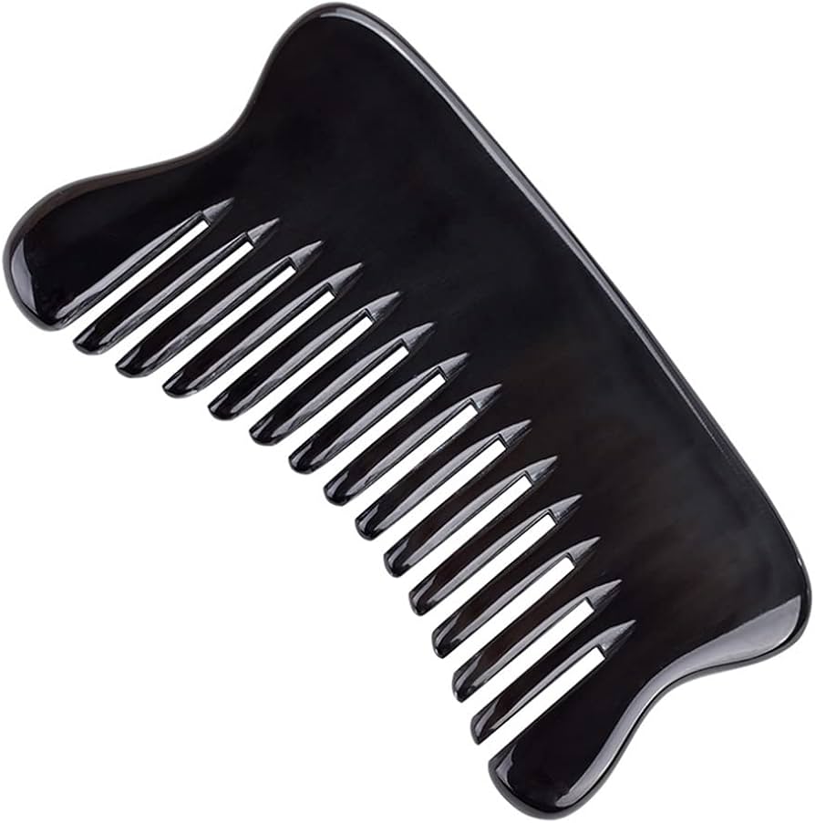 Amazon | MILLUR かっさプレート くし型 黒 天然牛角 かっさマッサージ