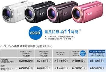 Amazon | SONY HDビデオカメラ Handycam CX270V プレミアムホワイト
