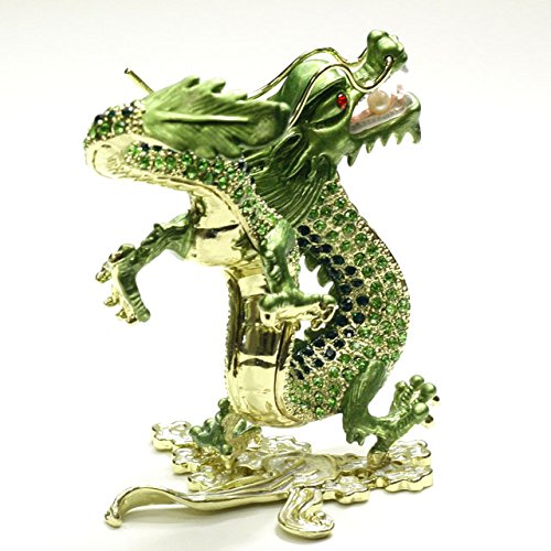 Amazon.co.jp: 風水グッズ 雲の上に乗る願い龍 皇帝龍 緑龍 龍 置物