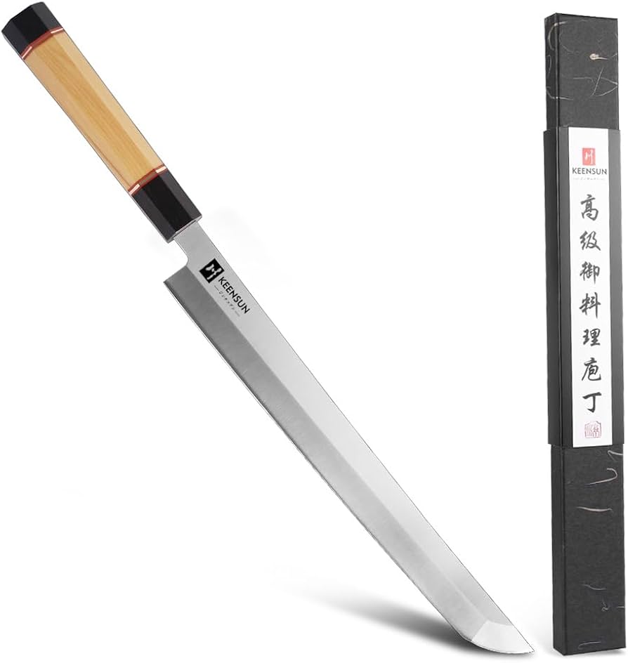 Amazon | KEENSUN 包丁 先丸包丁 刃渡り270mm AUS-8ステンレス鋼 刺身