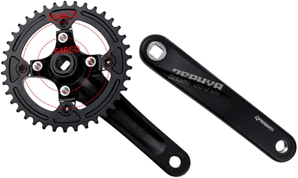 Amazon | 自転車クランク クランクセット 4つ正方形穴 170mm BCD 104mm