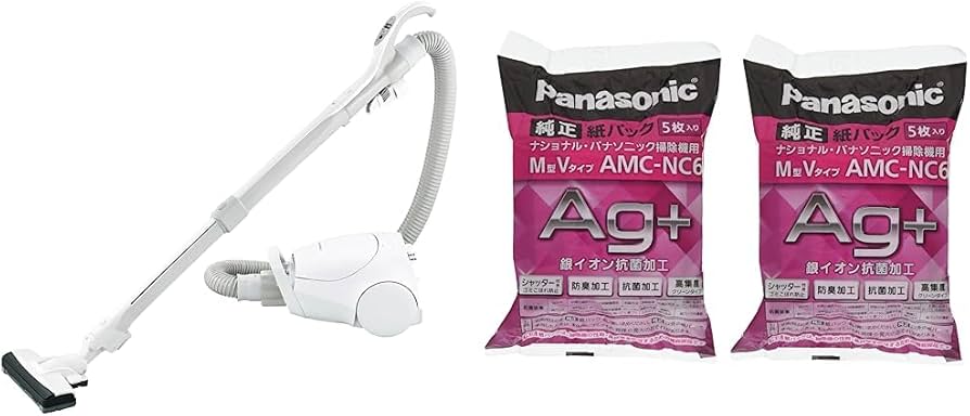 Amazon | 【セット買い】パナソニック 紙パック式 掃除機 ホワイト MC