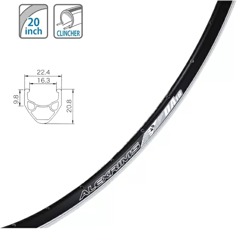 Amazon | アレックスリム(ALEXRIMS) DA-16 20×1.50 20H ブラック （406