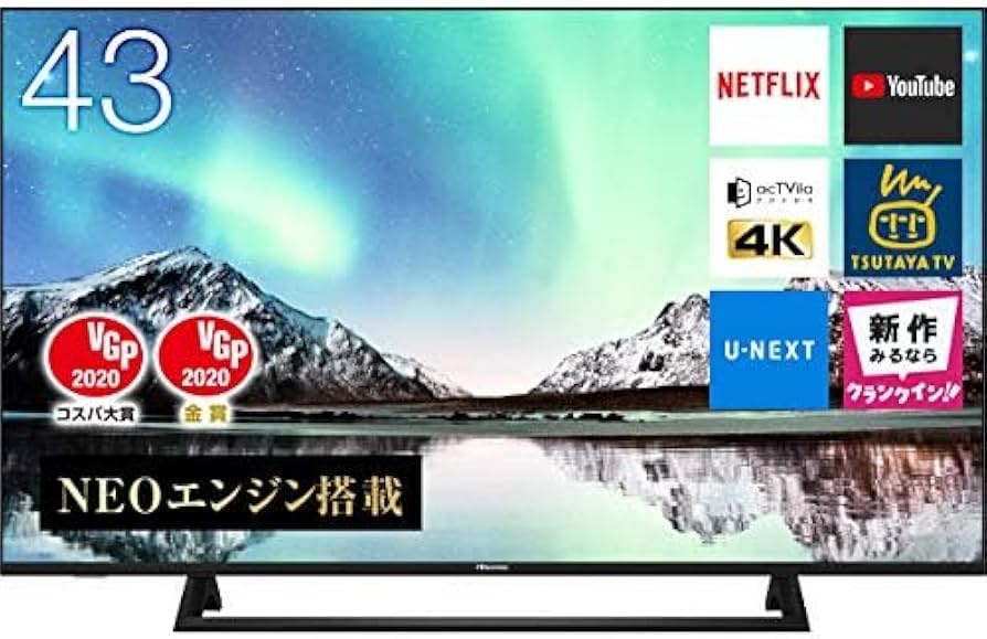 Amazon.co.jp: Hisense 43E6800 LCD TV with Built-in 4K Tuner