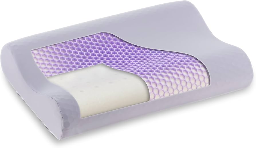 Amazon｜フランスベッド 枕 60×40cm ライトパープル色カバー付き