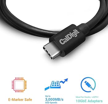 Amazon.com: CalDigit Thunderbolt 4 Cable - 40Gbps 100W Power