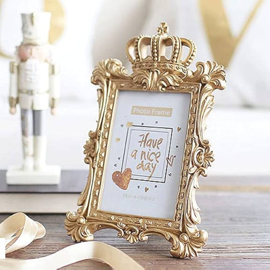 Amazon.co.jp: フォトフレーム 王冠 アンティーク 写真立て フォト