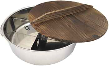 Amazon｜遠藤商事 研磨 TKG おでん鍋 丸型 木蓋付 直径×高さ(mm)330