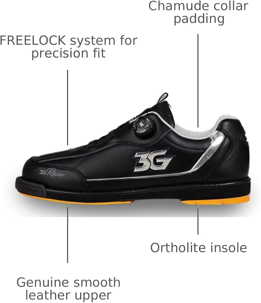 Amazon.com: 3G Dial Racer Black/Chrome Right Handed Bowling Shoes