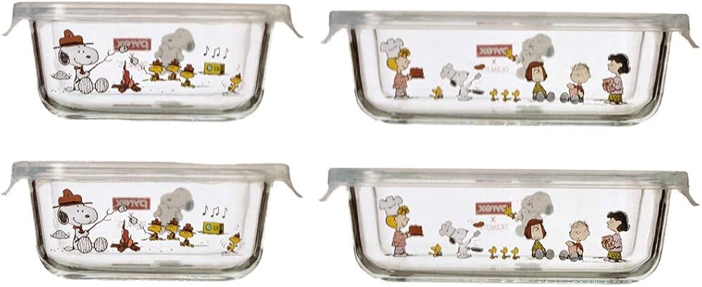 Amazon｜Pyrex(パイレックス) スヌーピーガラス ストレージセット 8pc