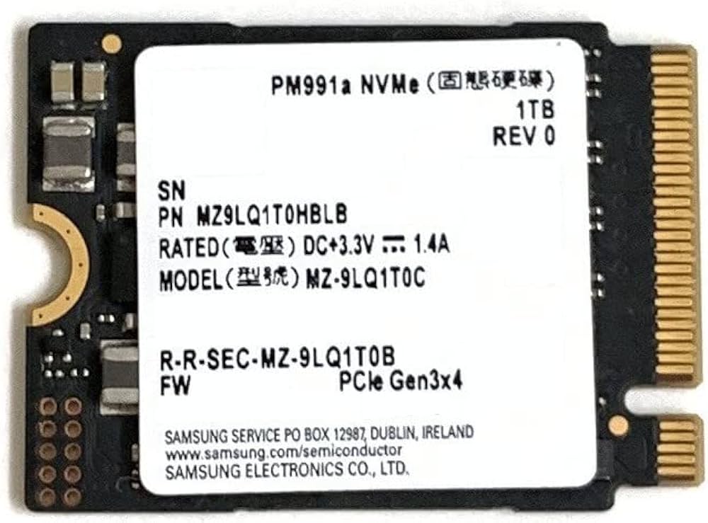 Amazon | Samsung SSD 1TB PM991a M.2 2230 30mm NVMe PCIe Gen3 x4