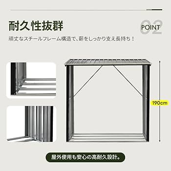 Amazon.co.jp: 薪ラック 屋根付き 屋外 薪小屋 大型 大容量収納