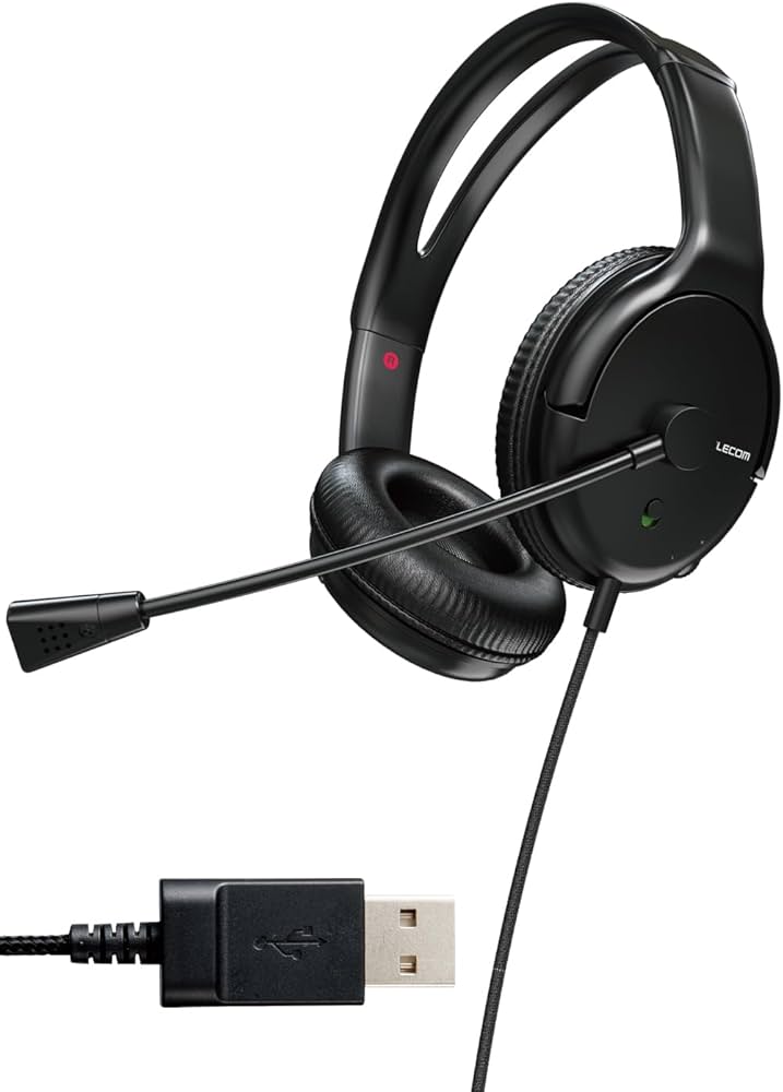 Amazon.co.jp: エレコム ヘッドセット USB ノイズキャンセリング 単一