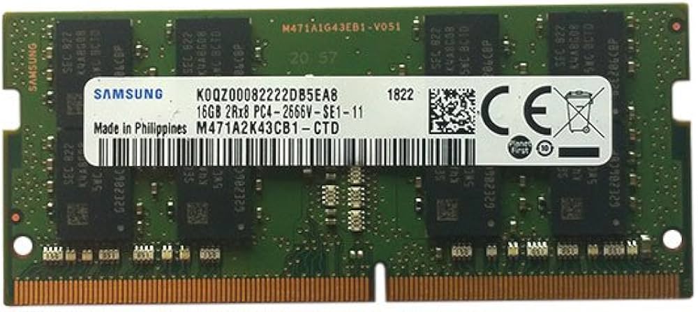 RAM, Samsung, 16 GB, DDR4, PC4-21300, 2666 MHz, 260 PIN SODIMM